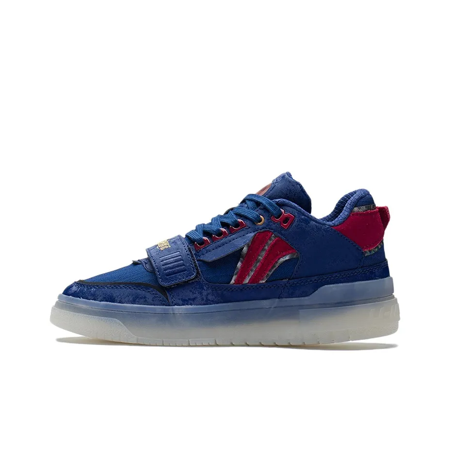 LiNing Rookie Амортизаторы Slip-Resistant Abrasion-Resistant Низкий Топ Винтажные Баскетбольные Кроссовки Женские Темно-Синий