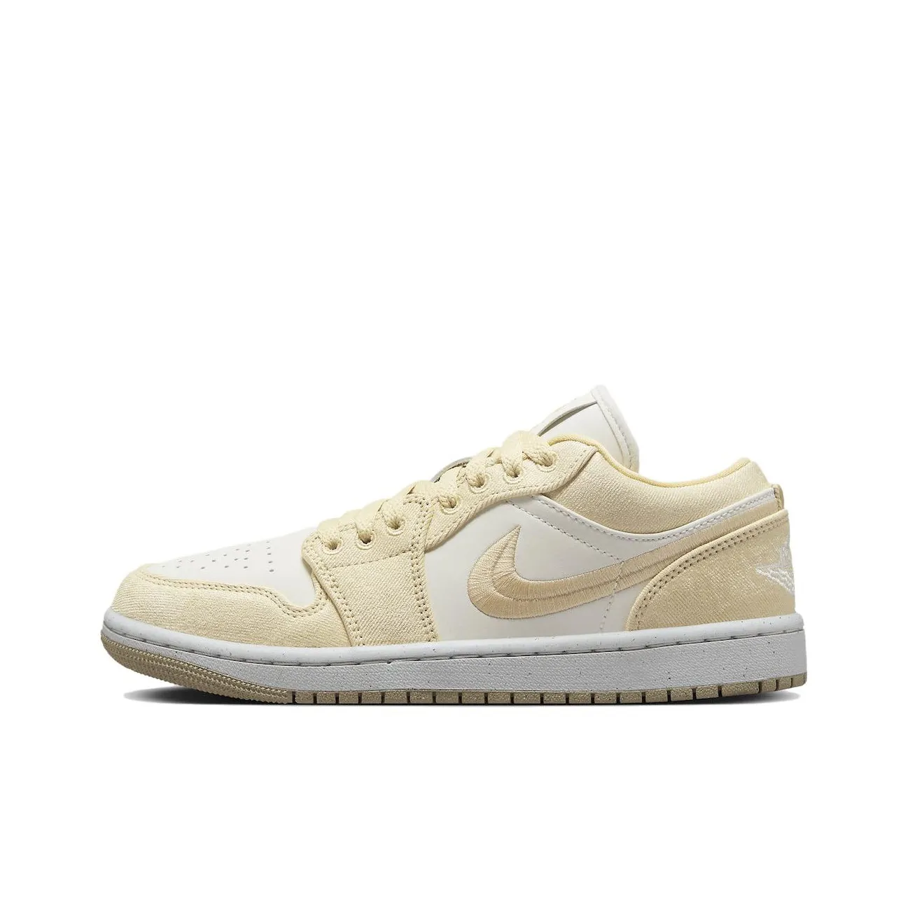 Jordan Air Jordan 1 Low SE 'Canvas' Low Top Винтажные баскетбольные кроссовки Женские Белый Желтый