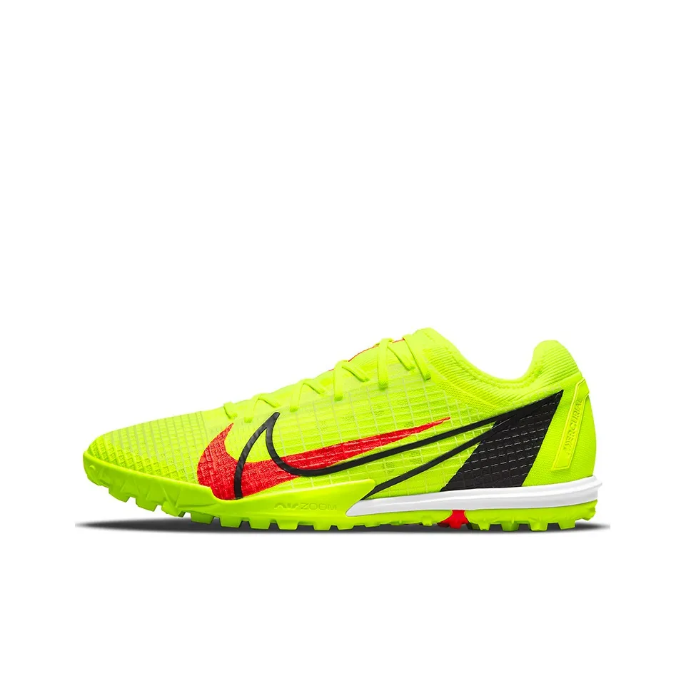 Nike Mercurial Vapor 14 Soccer Shoes Unisex Low-Top Neon Yellow/Black/Bright Dark Red