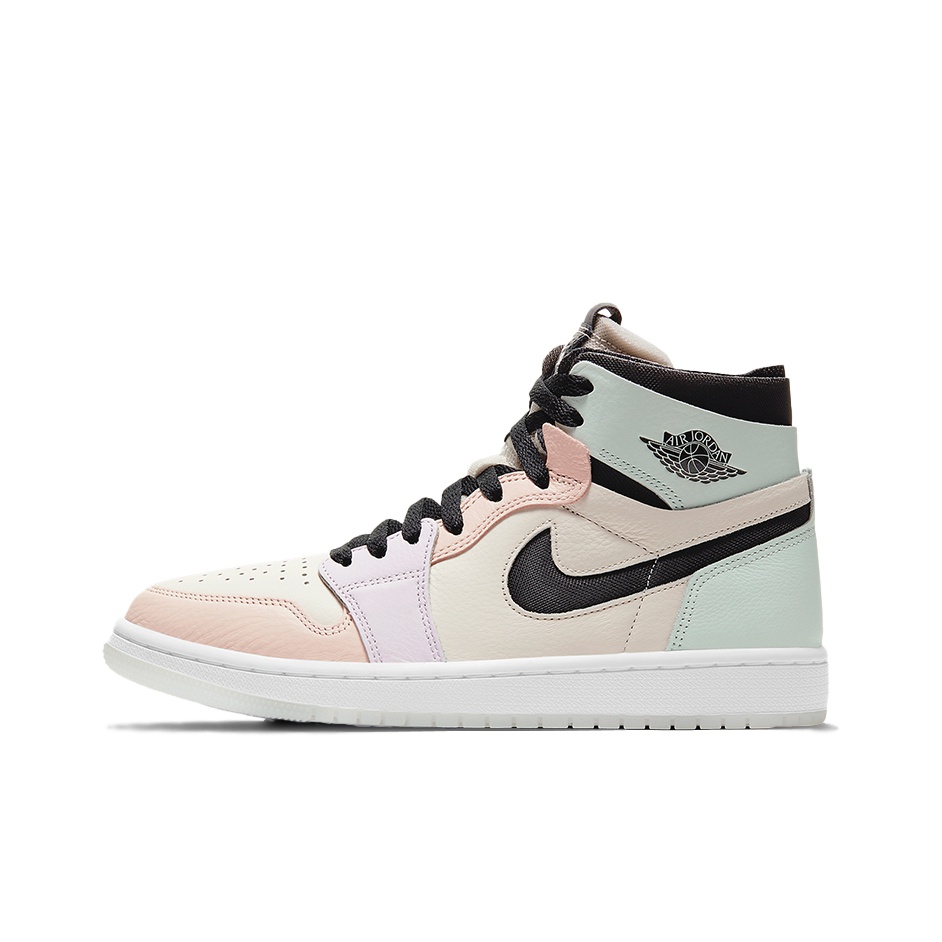 pink and black high top jordans