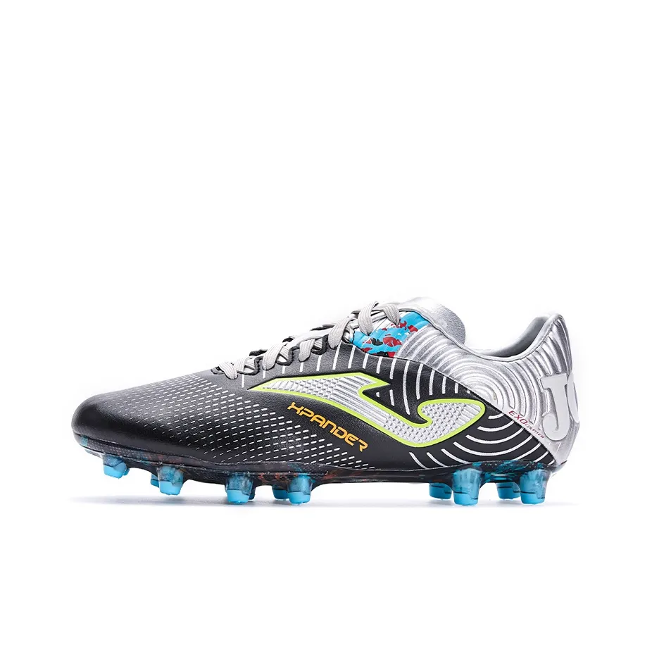 Joma FG Твердый грунт Искусственный шипы Устойчивый к истиранию Мужские футбольные бутсы Черный Серебряный