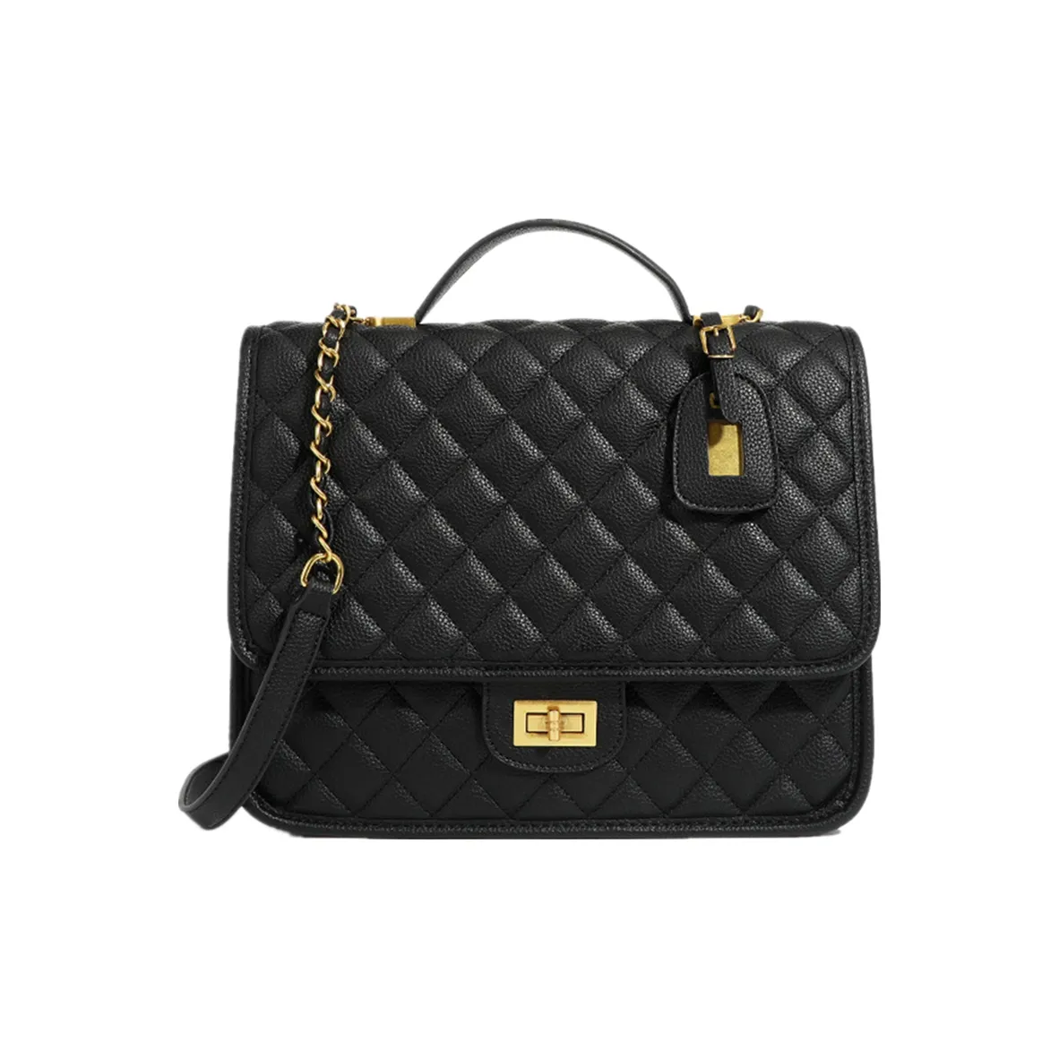 NOMK ПУ (полиуретан) Маленькая квадратная сумка Рюкзак Средний Женский Черный