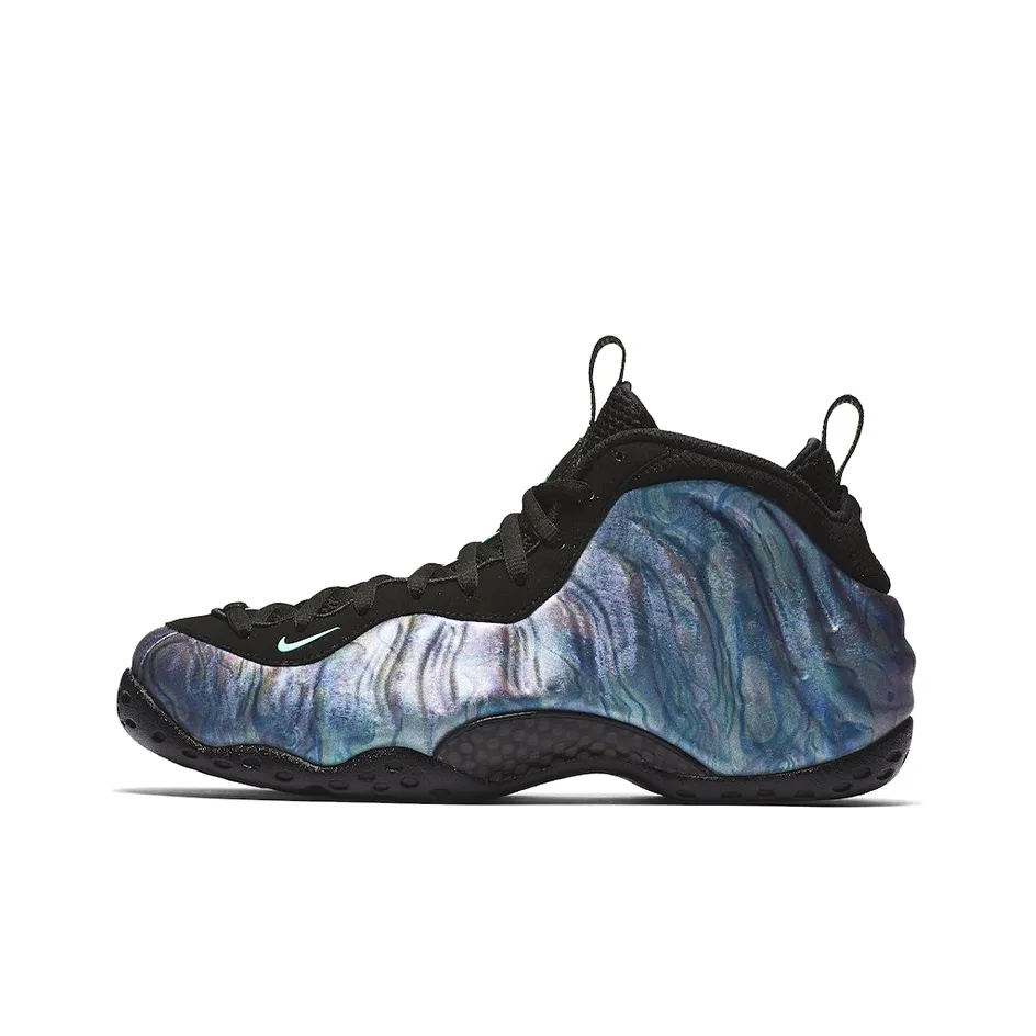 Nike Foamposite One Abalone MID Топ Винтажные баскетбольные кроссовки Унисекс Радужный синий