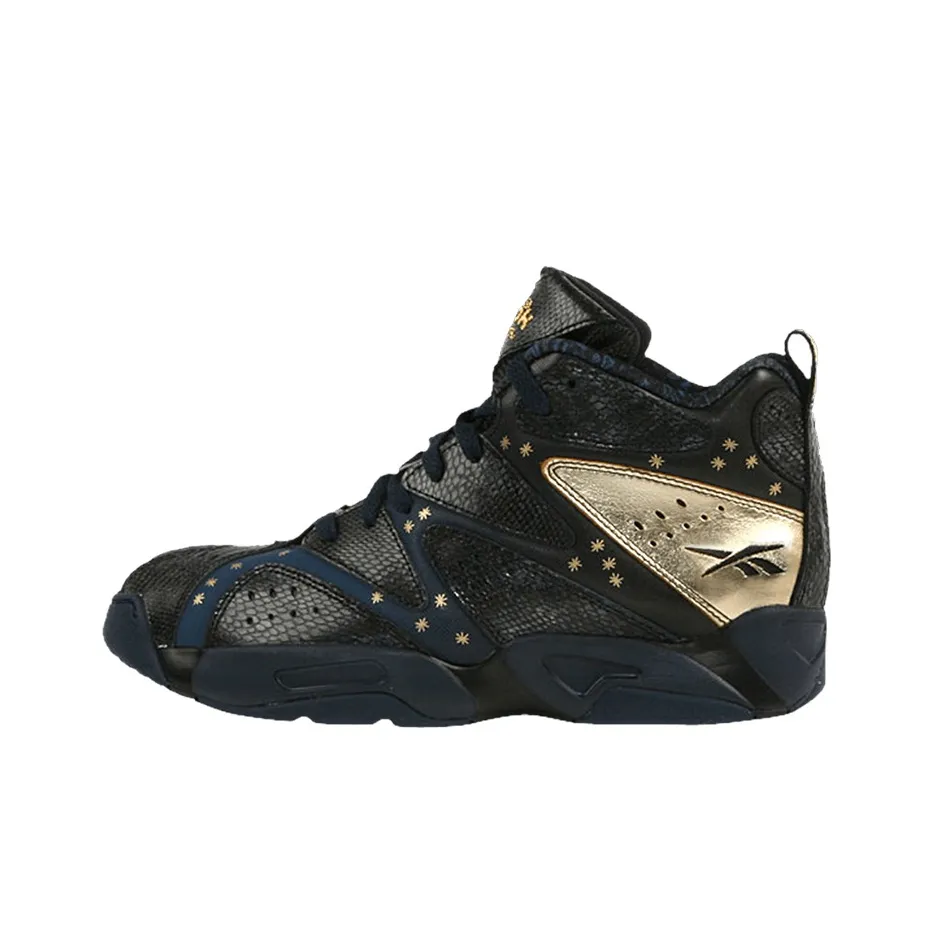 Reebok совместный бренд Kamikaze Вулканы Коллекция 1 MID All Star 2014 MID Топ Винтажные баскетбольные кроссовки Мужской Черный золотой Синий