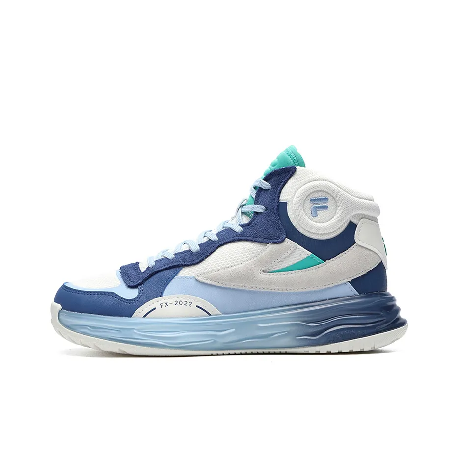 FILA FUSION FX 22 Mid Top Vintage Basketball Shoes Women's White Blue