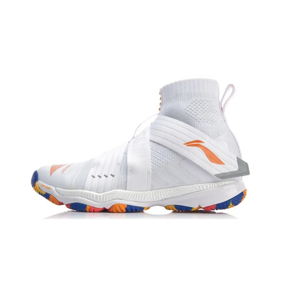 LiNing Ranger 4 Generations Cushioning Support High Top Professional Competition Badminton Shoes Women's Standard White