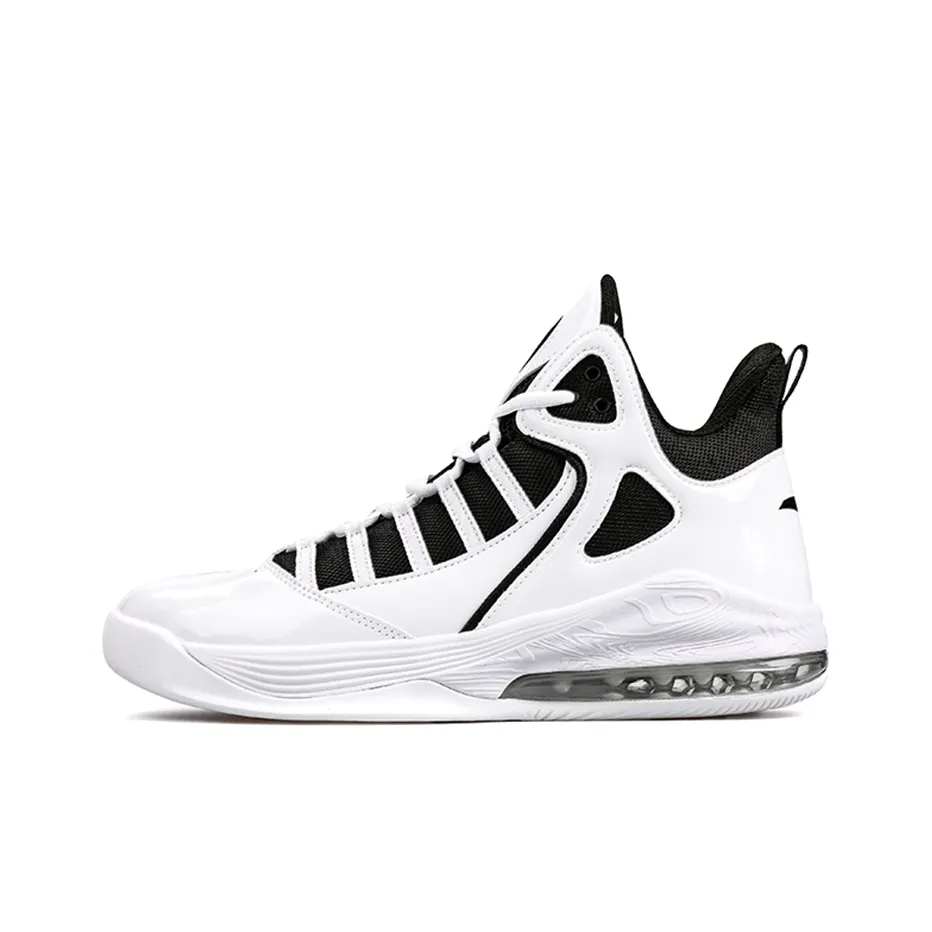 ANTA Basketball Collection Амортизирующие подошва Slip-resistant MID Топ Винтажные баскетбольные кроссовки Мужские Белый Черный