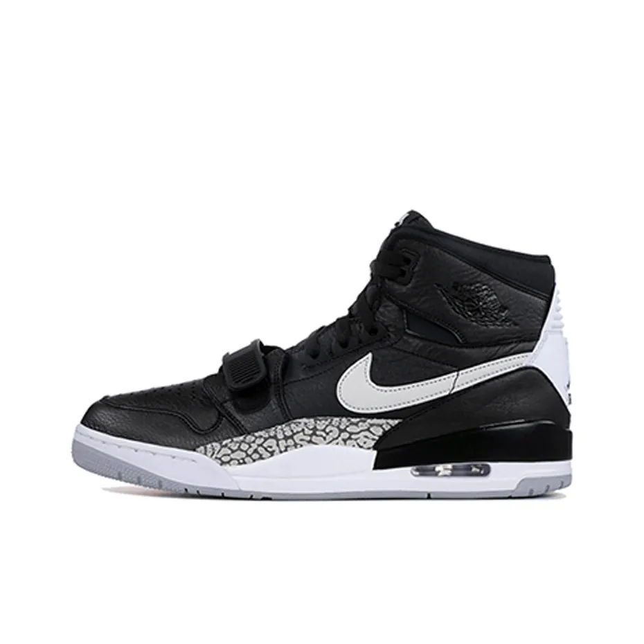 Джордан Legacy 312 Черный Белый Дышащий Высокий Топ Винтажные Баскетбольные Кроссовки Мужские Угольный Черный
