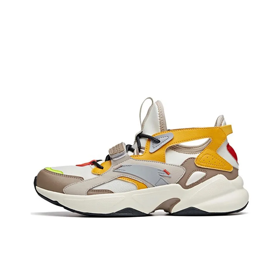 ANTA Training Shoes Men's Low Top Light Beige/Linen Gray/Ginger Yellow
