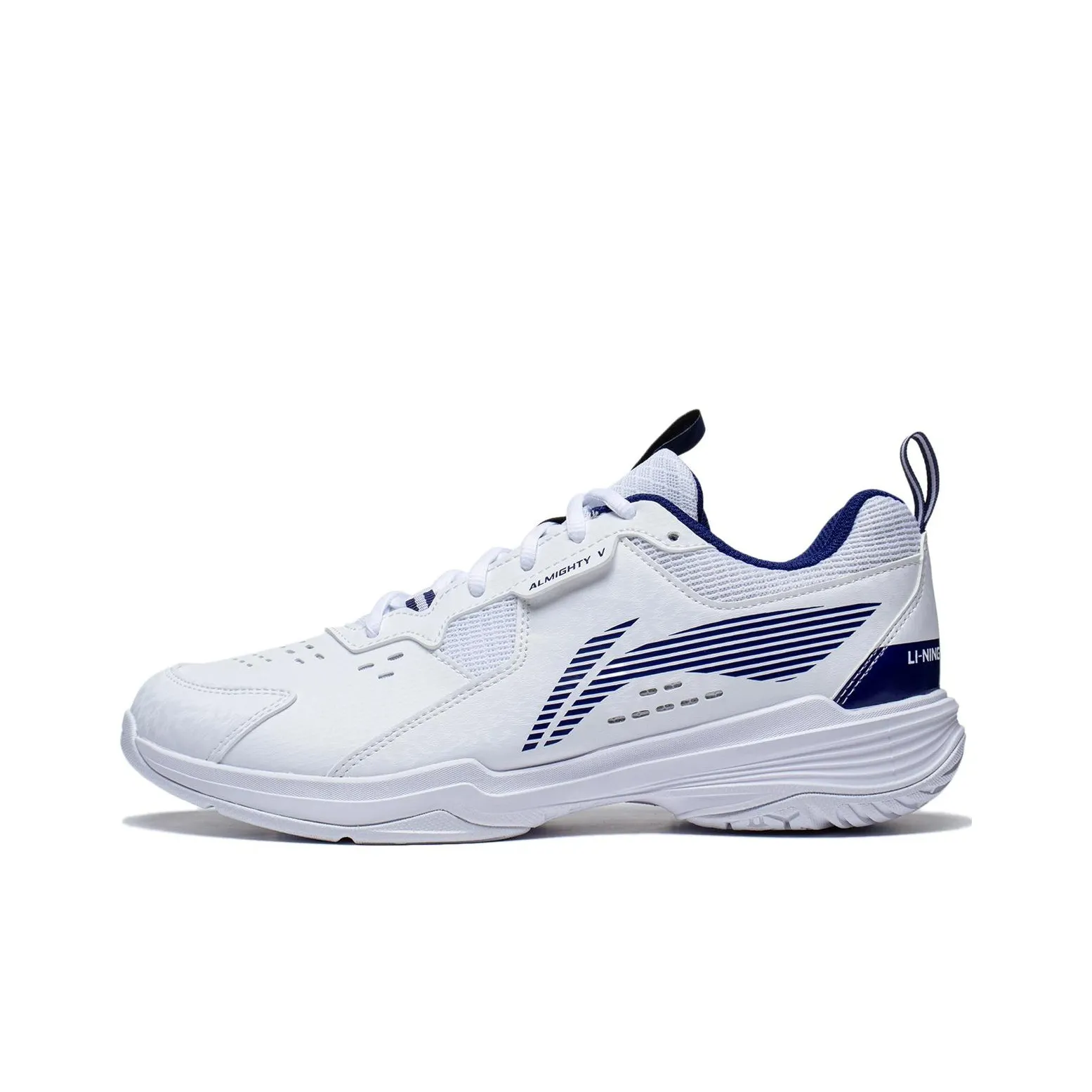 LiNing Ace V Collection Anti Slip And Wear Resistant Breathable Low Top Badminton Shoes Unisex White Blue