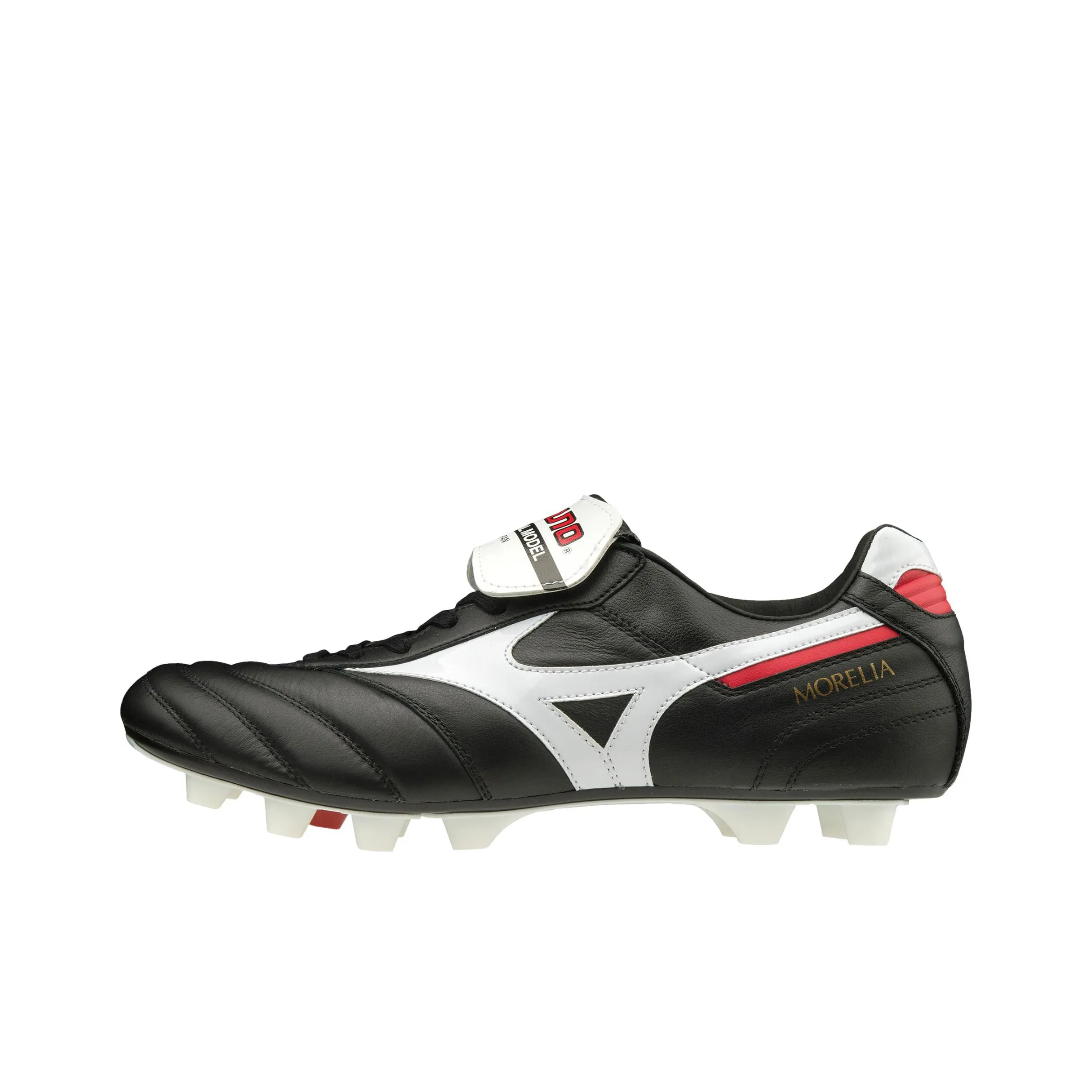 Mizuno MORELIA 2 HG Твердый Ground Противоскользящие Устойчивые к истиранию Футбольные бутсы Мужские Черный Белый Красный