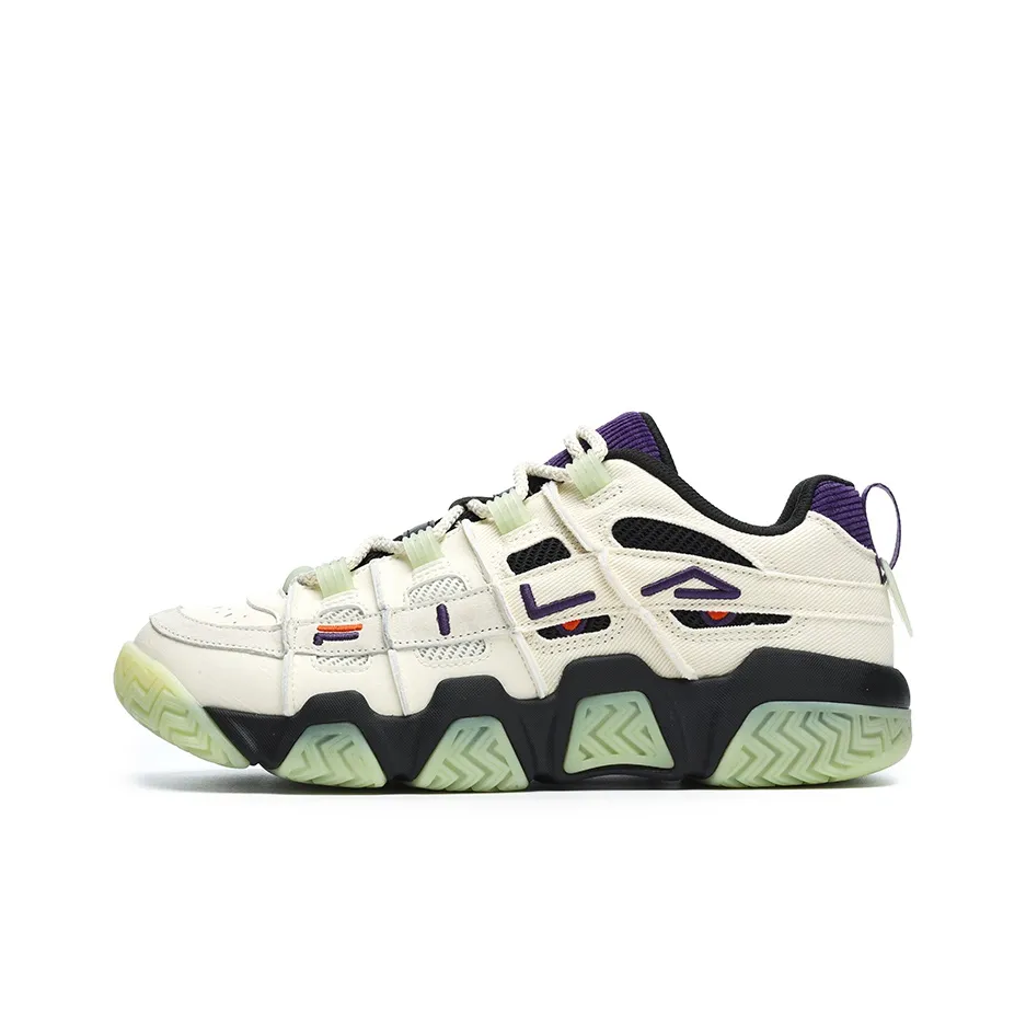 FILA FUSION BARRICADE Low Top Vintage Basketball Shoes Men's White Purple