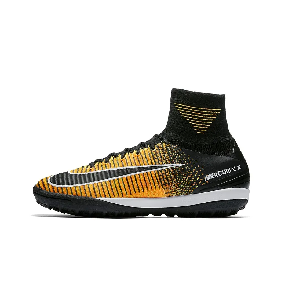 Nike TF Шипы Slip-resistant Abrasion-resistant Football Cleats Men's Black Yellow
