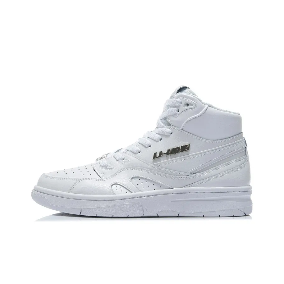 LINING 937 DELUXE совместный бренд Hi Shock Absorbers противоскользящие устойчивые к истиранию высокие топы винтажные баскетбольные кроссовки Мужской Белый