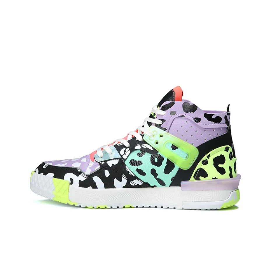 PEAK Taichi Slip-on Устойчивый к истиранию Высокий Топ Винтажные баскетбольные кроссовки Мужской Черный Фиолетовый Зеленый