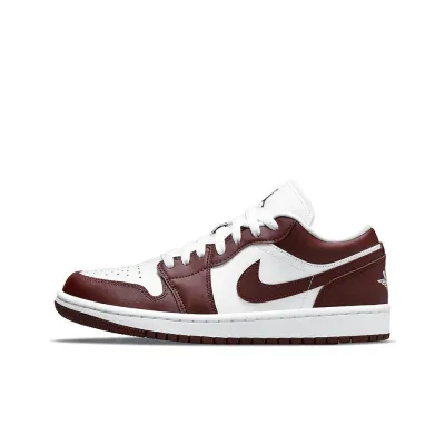 Jordan Air Jordan 1 Vintage Basketball Shoes Women's Low Top White/Dark Burgundy