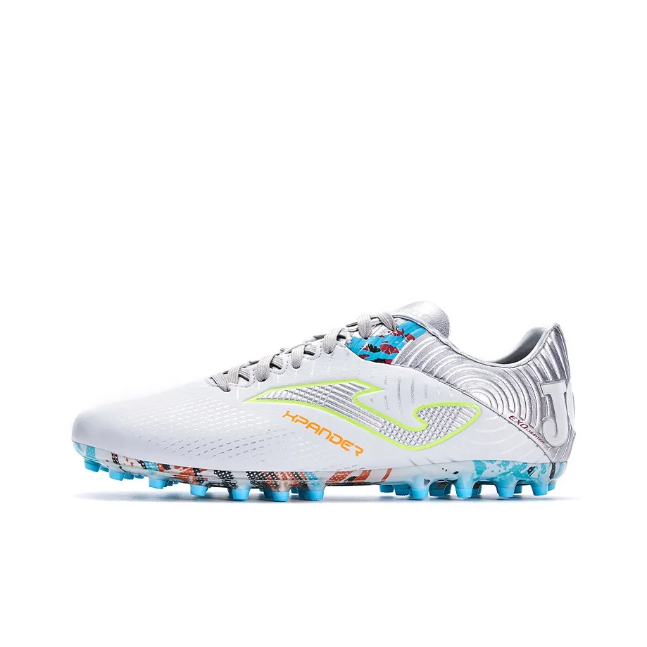 Joma MG Rubber Short Studs Anti Slip Wear Resistant Soccer Shoes Men's White Silver
