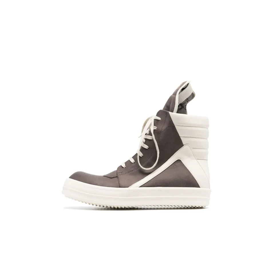 RICK OWENS/RO Geobasket Stylish Skateboarding Shoes Men's White Gray