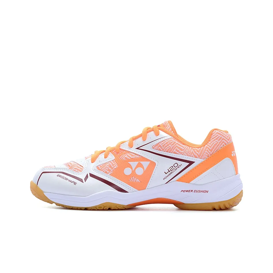 YONEX Lightweight, Wear resistant, And Non slip Low Top Badminton Shoes Unisex White Orange