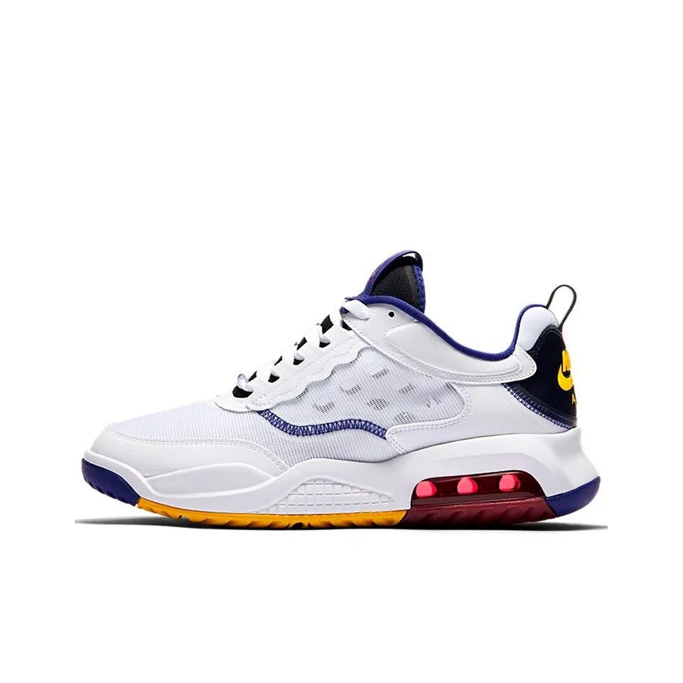 Джордан Maxin 200 Low Топ Тренировочные Кроссовки Мужские Белые Синие Желтые Международная Версия