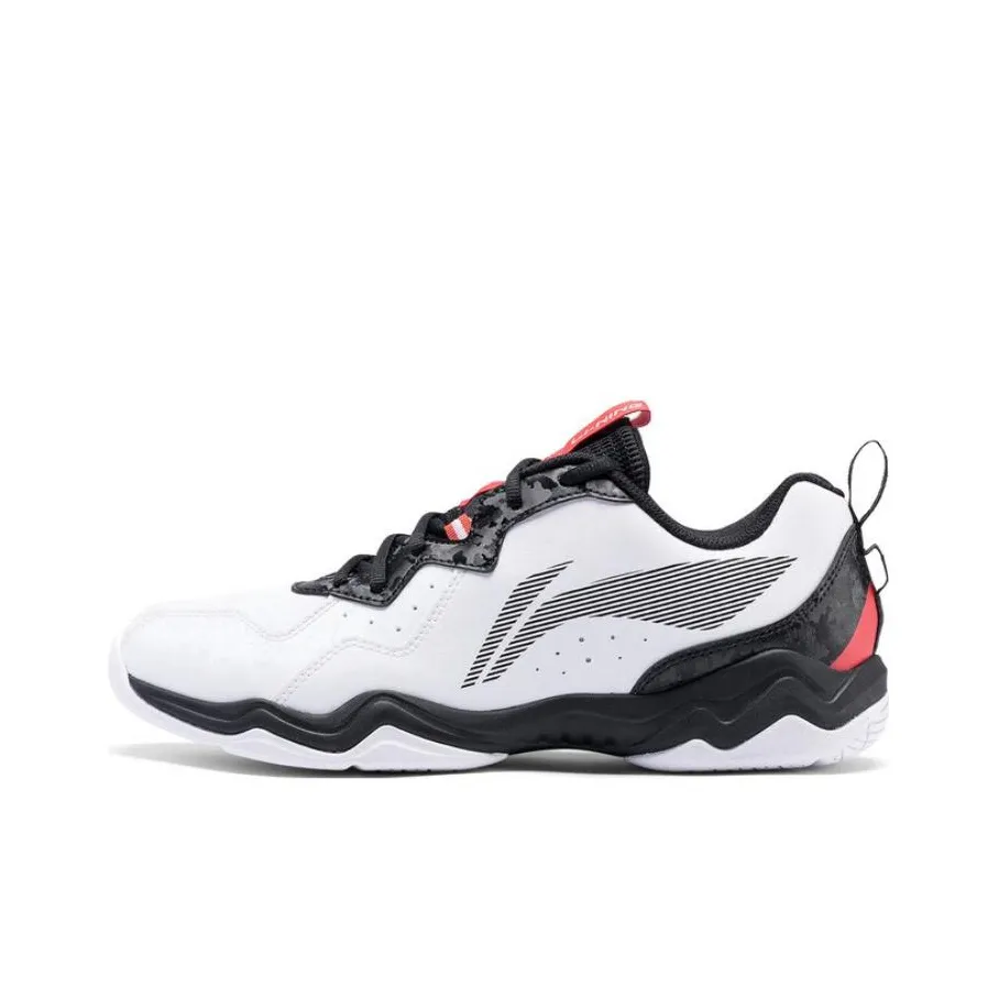LiNing CS6 Slip Resistant, Abrasion Resistant, Breathable Low Top Badminton Shoes Unisex White Black