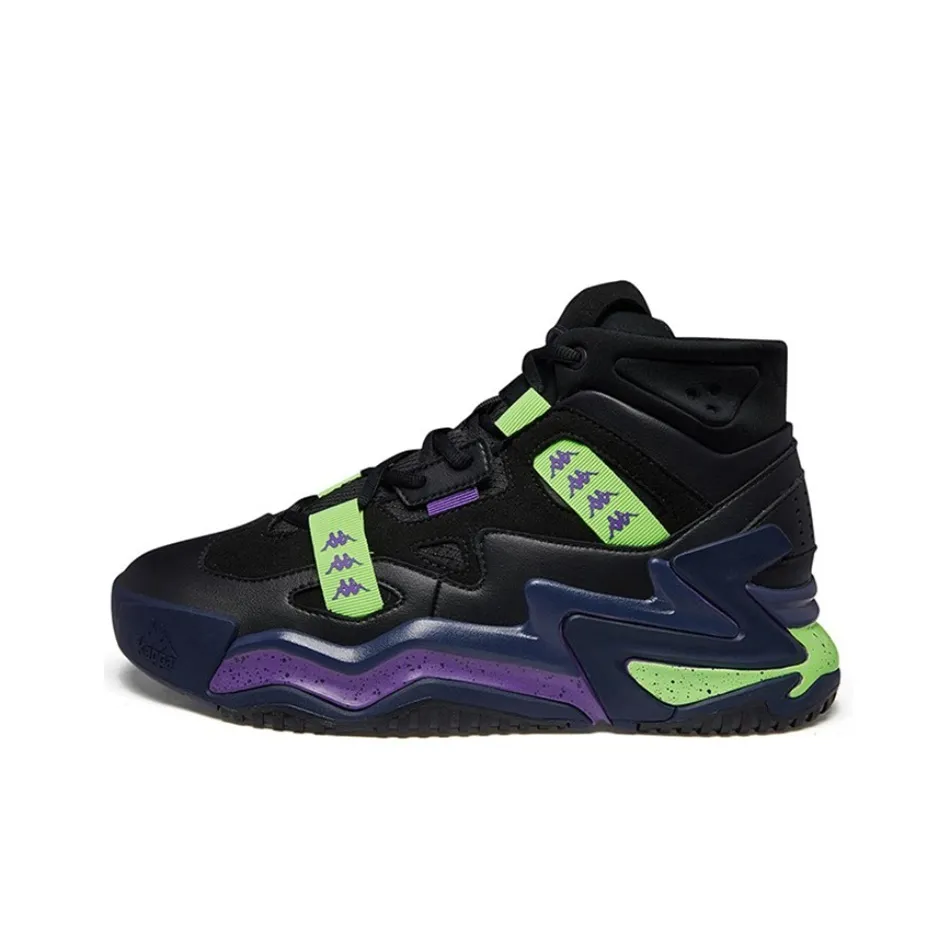 KAPPA BANDA Амортизаторы Shock Resistant High Top Винтажные баскетбольные кроссовки Мужские Чёрно-синие