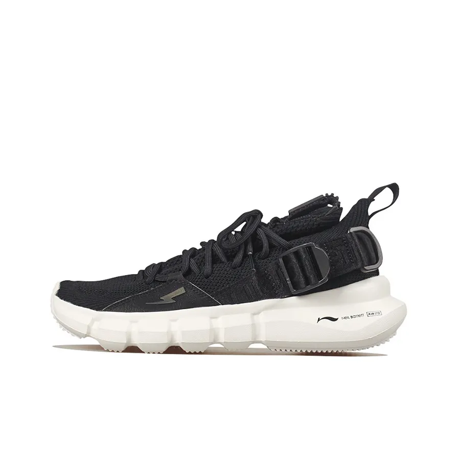 Neil Barrett x LiNing Essence 2.3 Cushioning Breathable Low Top Vintage Basketball Shoes Men's Black White