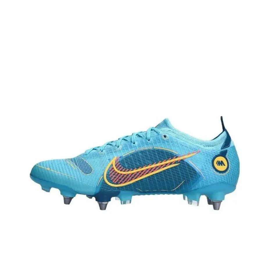 Nike Mercurial Vapor 14 SG Мягкая трава Противоскользящие Устойчивые к истиранию Футбольные бутсы Мужские Озерно-голубой