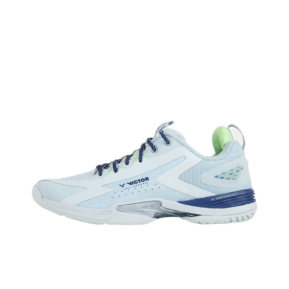 VICTOR Anti Slip Wear Resistant Low Top Badminton Shoes Unisex Cirrus Blue