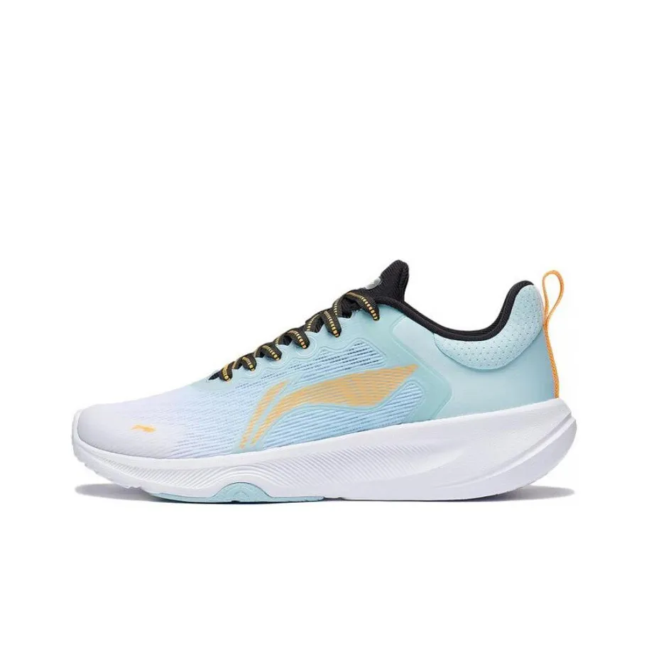 LiNing Lan Guang Slip Resistant, Abrasion Resistant, Breathable Low Top Badminton Shoes Men's Blue White Orange