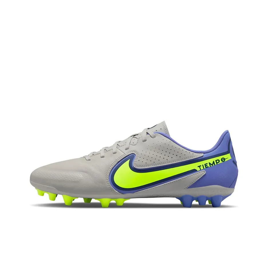 nike Tiempo Legend 9 AG Искусственная трава Противоскользящие Устойчивые к истиранию Футбольные бутсы Мужские Серый Синий