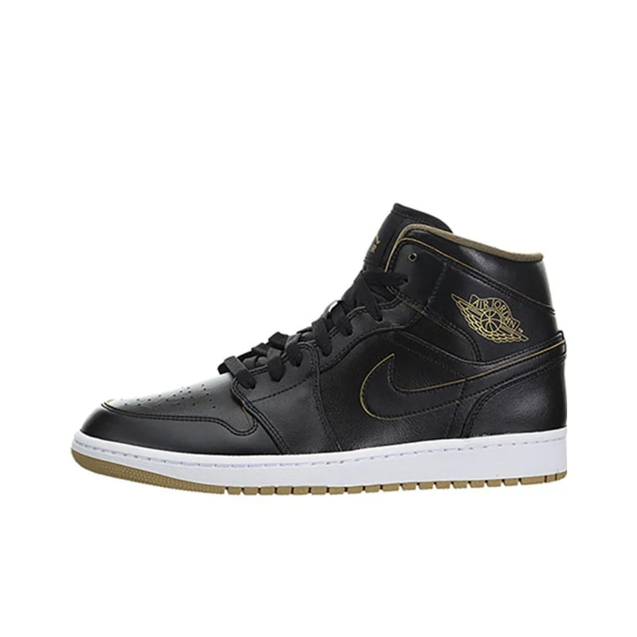 Jordan 1 Retro Mid Black Metallic Gold