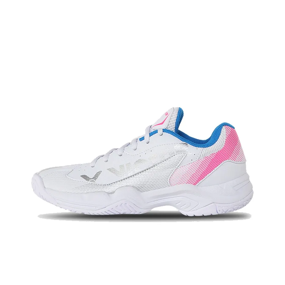 Victor Shock Absorbers Slip-Resistant Abrasion-Resistant Breathable Low-Top Badminton Shoes Women's Pearl White Виктор Шок Абсорберы Противоскользящие Устойчивые к Износу Дышащие Низкие Кеды для Бадминтона Женские Жемчужно-Белые