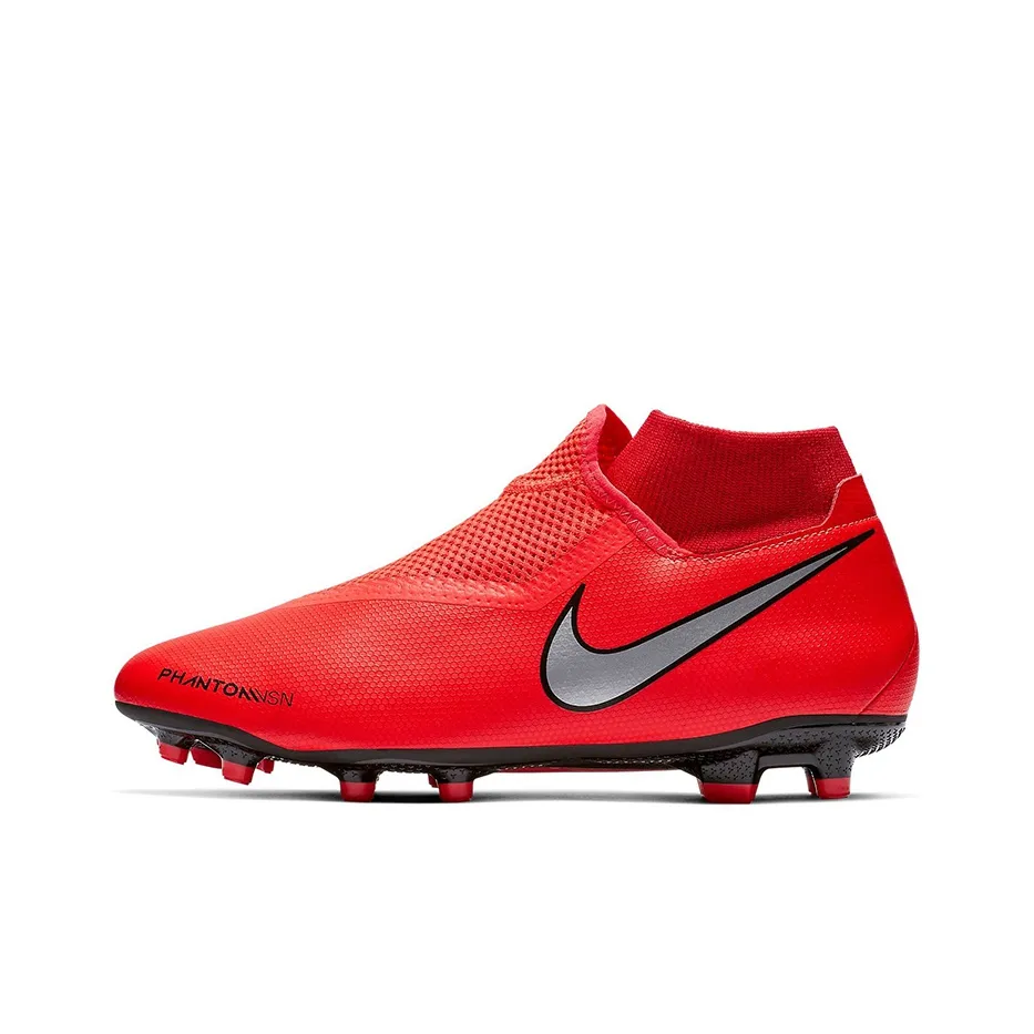 Nike Phantom Vision Шокабойеры Противоскользящие Устойчивые к истиранию Футбольные бутсы Красный