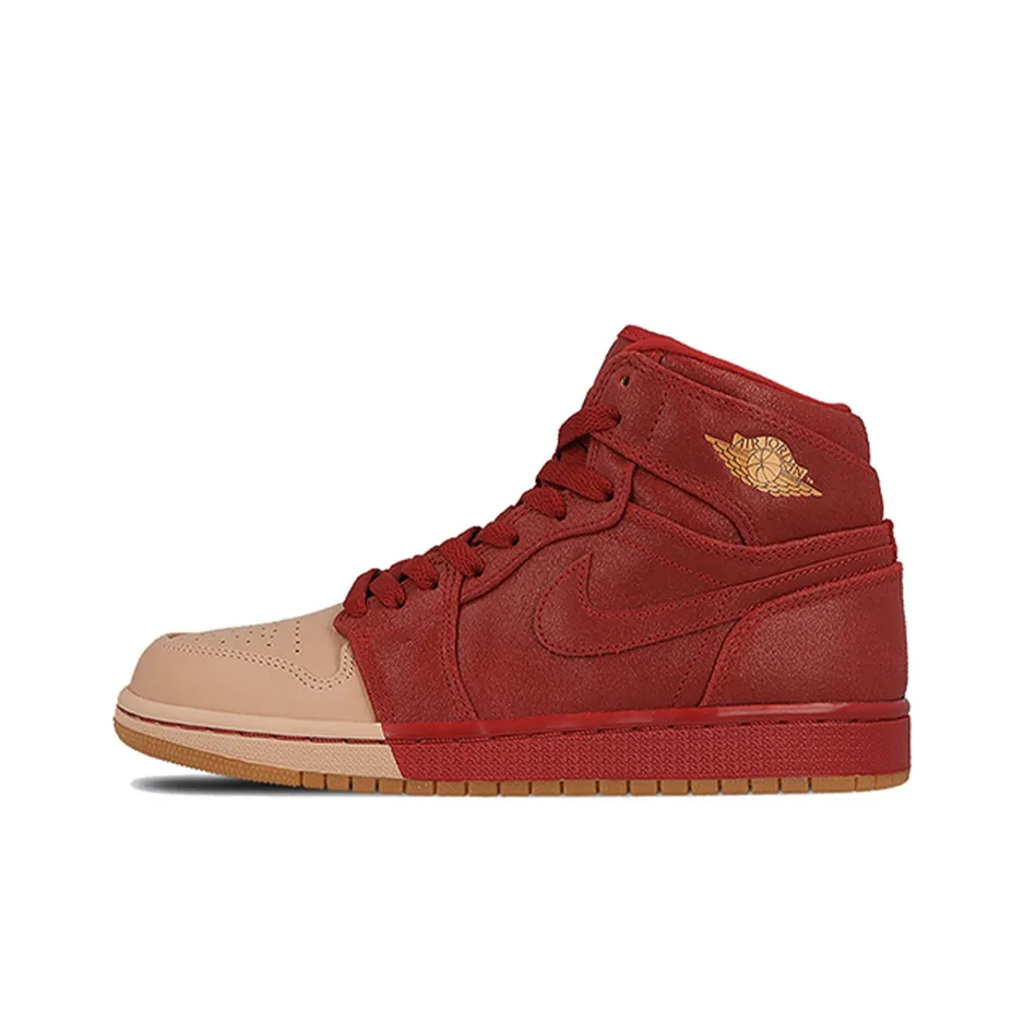 Jordan Air Jordan 1 Ретро High Dip Collaboration Палец Красный Балансированная Амортизация Высокий Топ Винтажные Баскетбольные Кроссовки Женские Красный