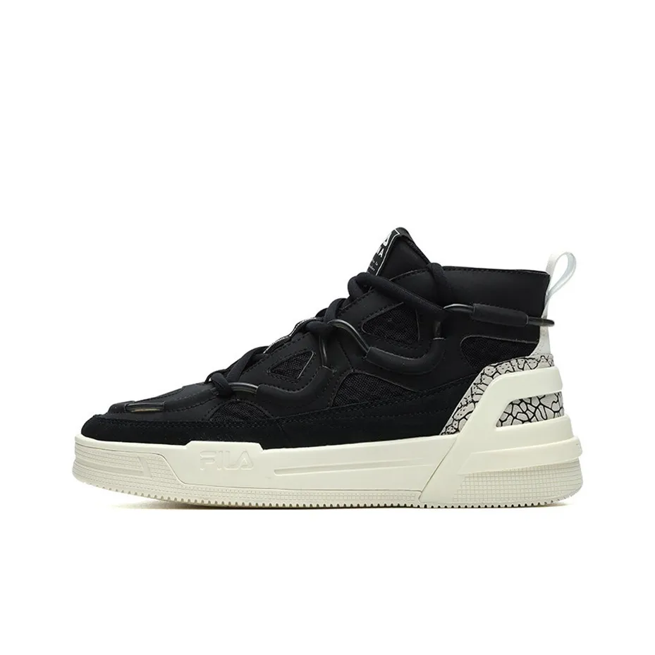 FILA Heritage Коллекция MID Топ Винтажные Баскетбольные Кроссовки Мужские Черно-Белые