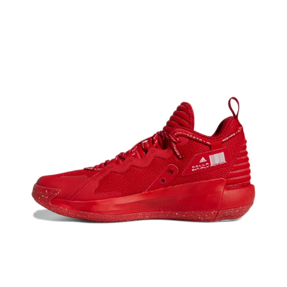Adidas D Lillard 7 Vintage Basketball Shoes Unisex Mid Top Red
