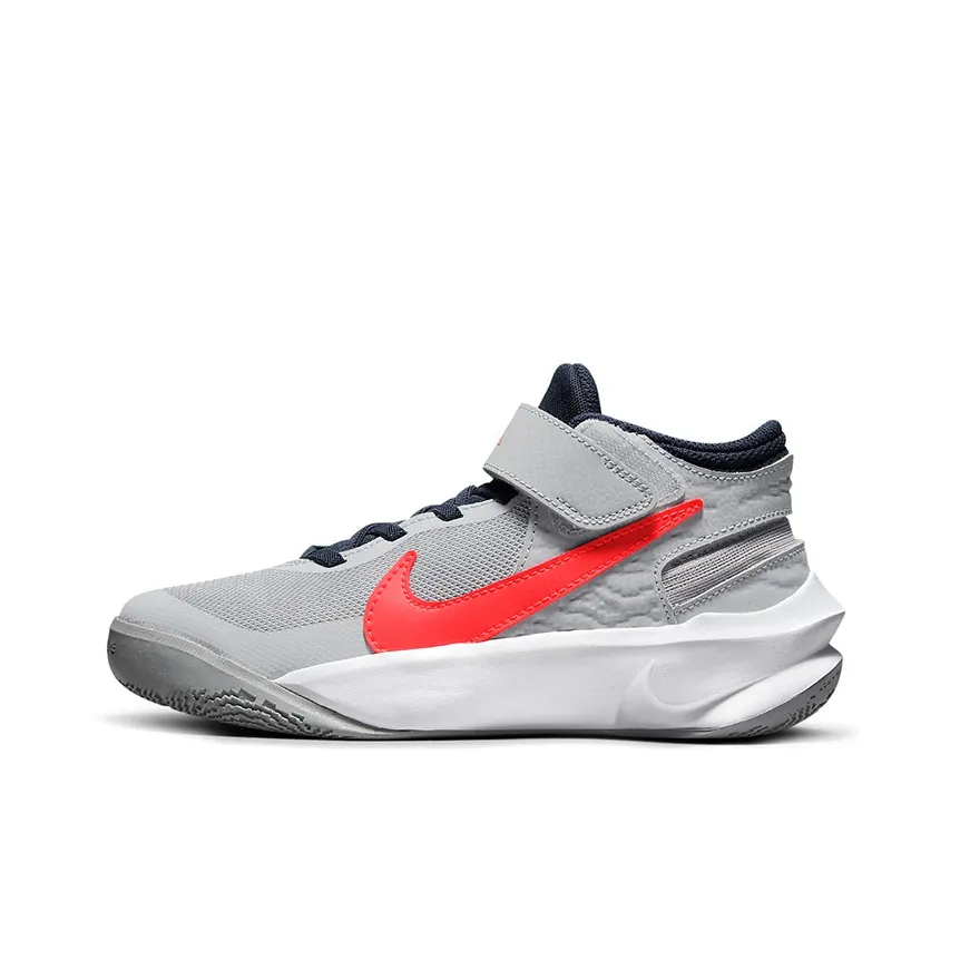 Nike Team Hustle D 10 FlyEase 'Gray Red' GS
