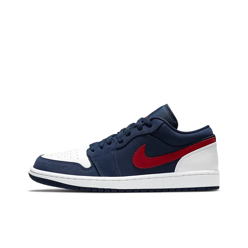 Jordan Air Jordan 1 Low 'usa' Low Топ Винтажные баскетбольные кроссовки Женские Синий красный