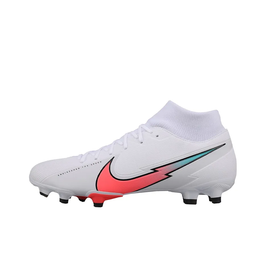 nike Mercurial Superfly 7 MG MULTI Ground Slip Resistant Abrasion Resistant Футбольные бутсы Унисекс Белый красный зеленый
