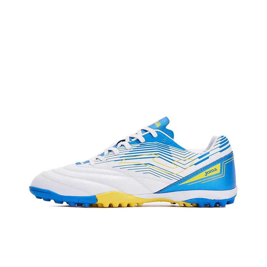 Joma TF Rubber Broken Studs Cushioning Anti Slip And Wear Resistant Soccer Shoes Men's White Blue