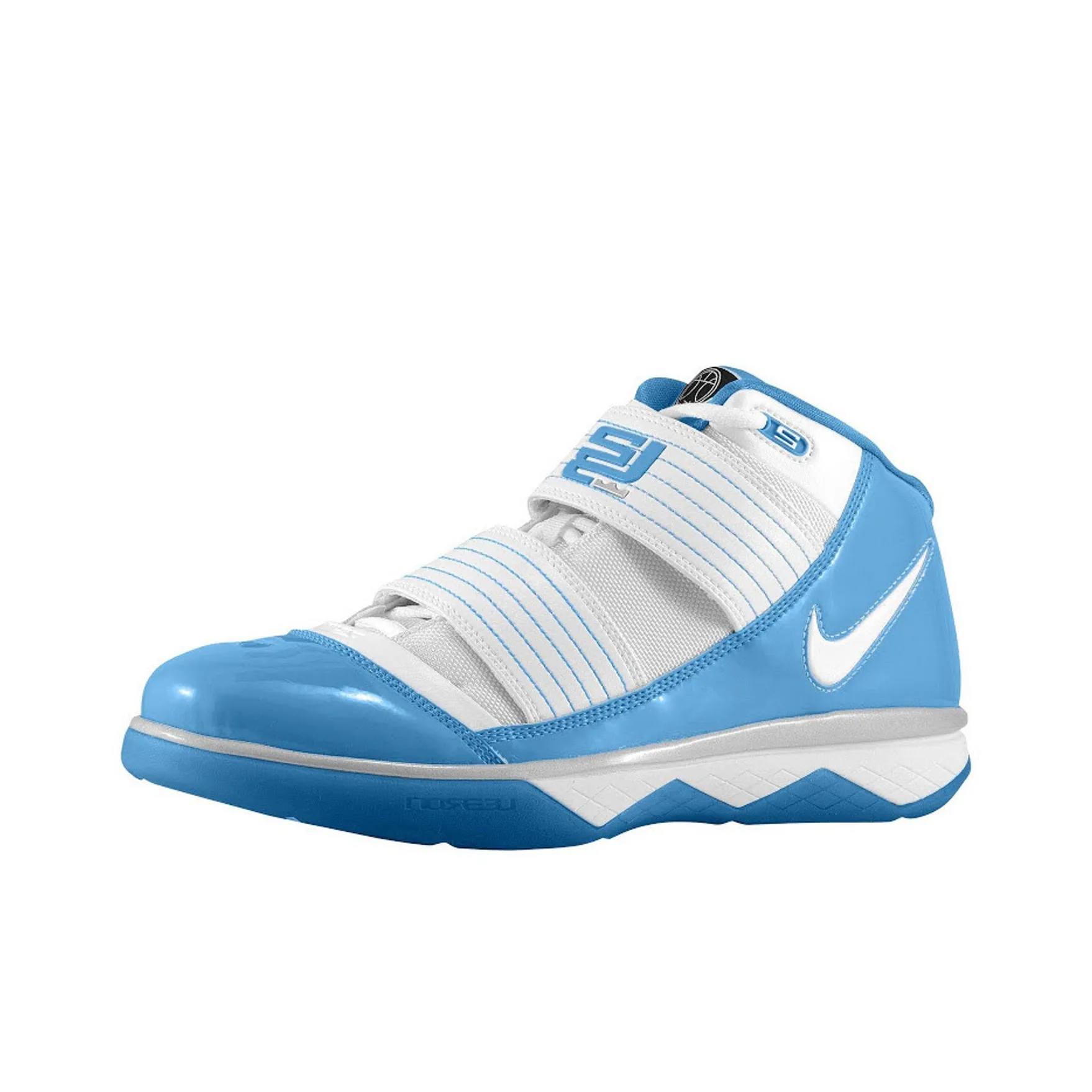 Nike Zoom Soldier 3 Противоскользящее покрытие MID Топ Винтажные баскетбольные кроссовки Мужские Белый Синий