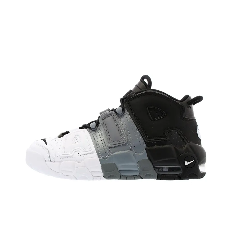 Nike Air More Uptempo Tri Color Нескользящий Легкий MID Топ Винтажные Баскетбольные Кроссовки Женские Черный Белый Серый