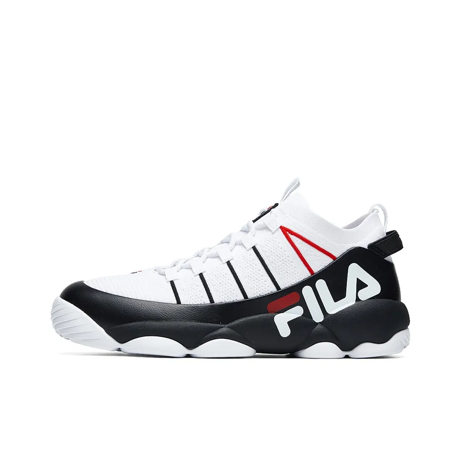 FILA Spaghetti MID Топ Винтажные баскетбольные кроссовки Мужской Белый черный