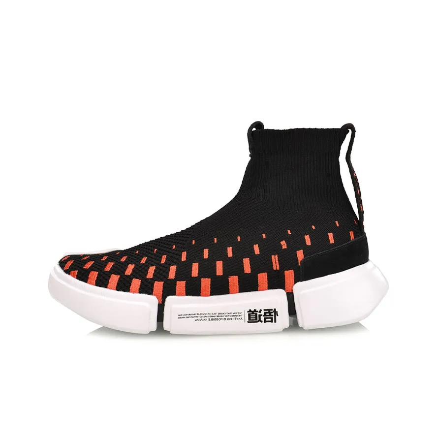 Лайнер Дышащий Легкий Покрытие Высокий Топ Винтажные Баскетбольные Кроссовки Мужской Черный Белый Красный