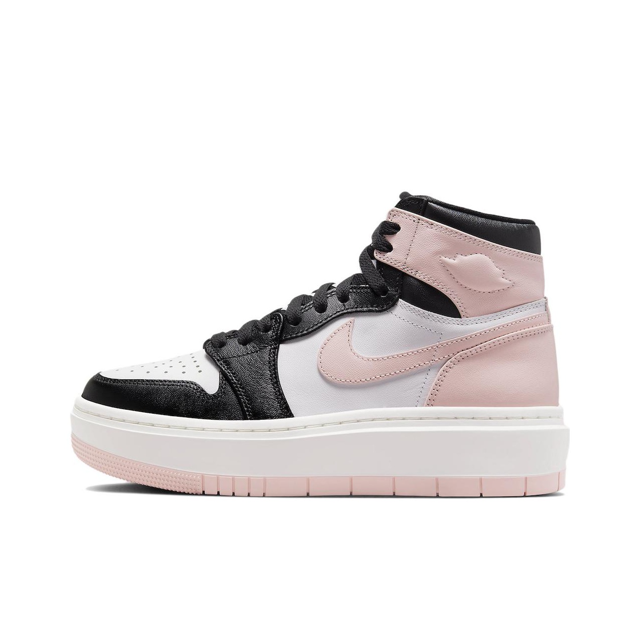 pink and black high top jordans