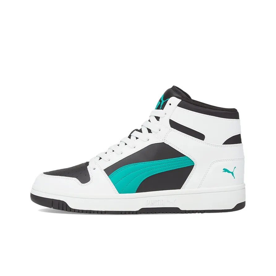 PUMA Rebound Layup High Топ Винтажные Баскетбольные Кроссовки Унисекс Черный Белый Зеленый