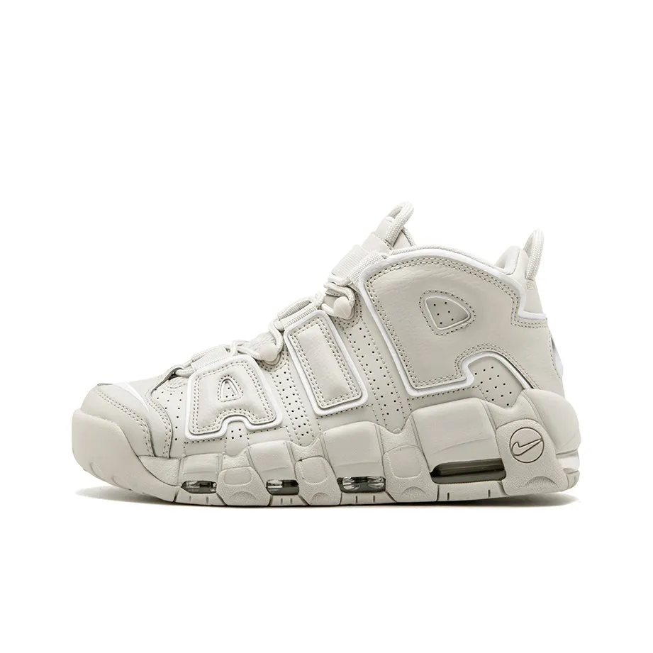Nike Air More Uptempo Светлый костный Воздух MID Топ Винтажные баскетбольные кроссовки Унисекс Белый