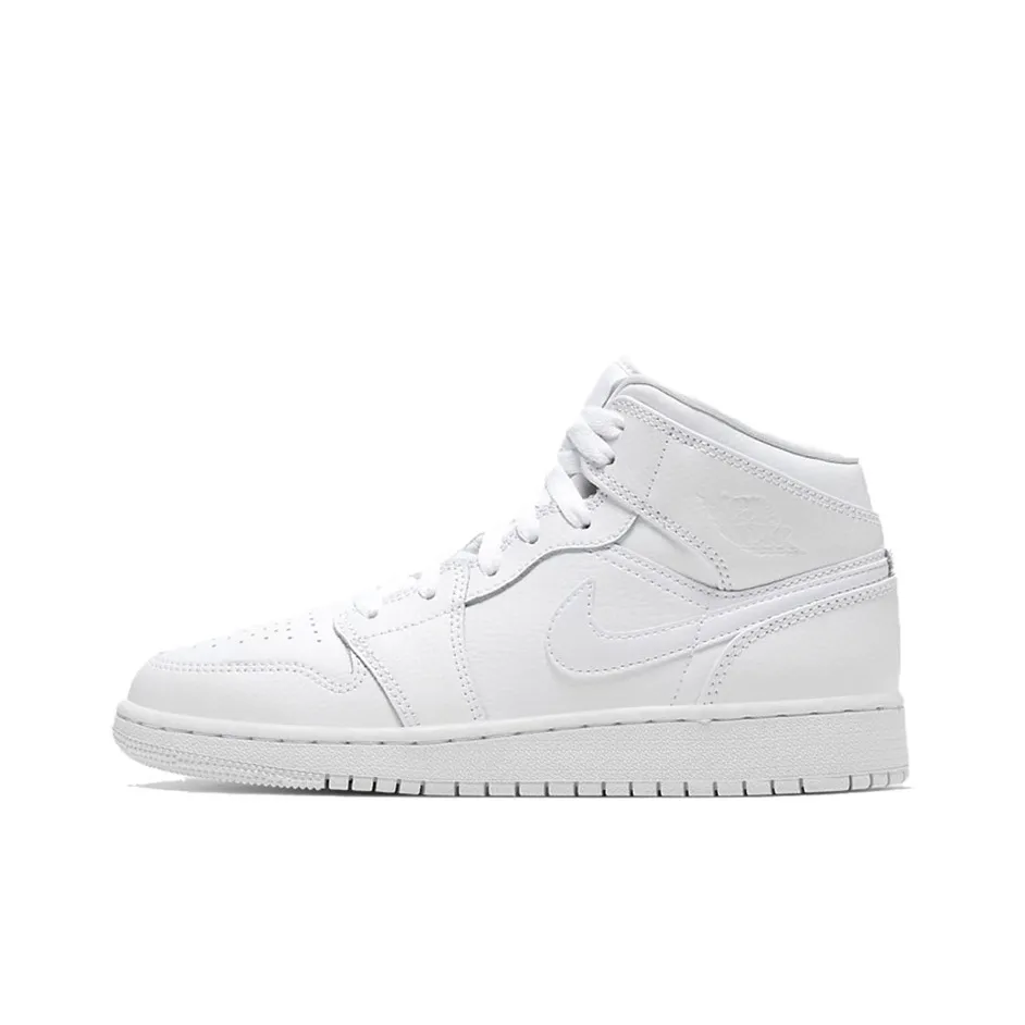 Air Jordan 1 Mid 'Triple White 2020' Gs