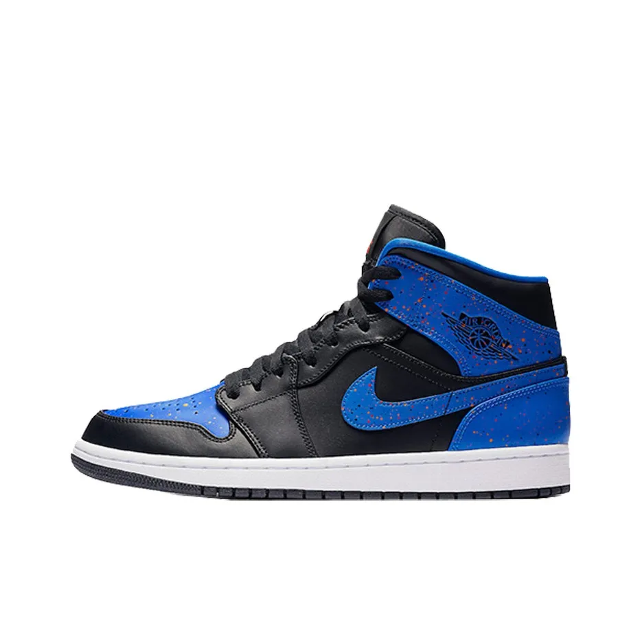 Jordan 1 Mid Royal Paint Splatter